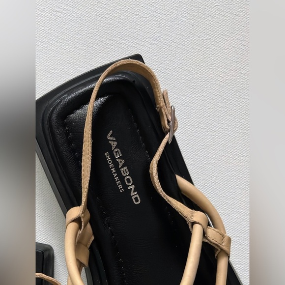 VAGABOND SHOEMAKERS Evy Strappy Sandal In Lark Beige Square Block Minimalist 37 - Picture 2 of 9